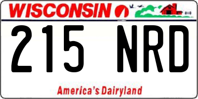 WI license plate 215NRD