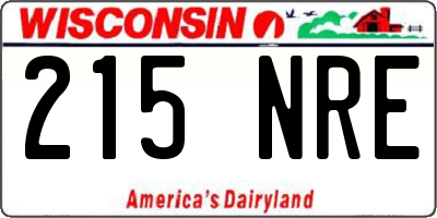 WI license plate 215NRE