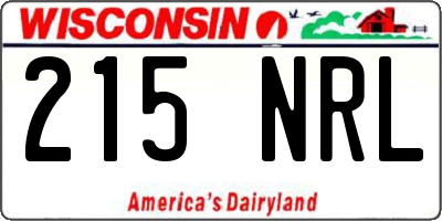 WI license plate 215NRL