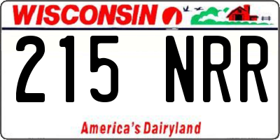 WI license plate 215NRR