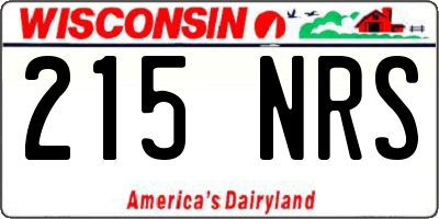 WI license plate 215NRS