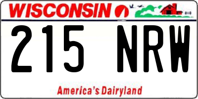 WI license plate 215NRW