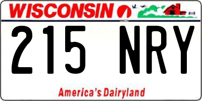 WI license plate 215NRY