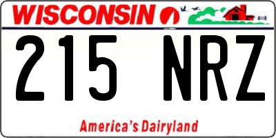 WI license plate 215NRZ