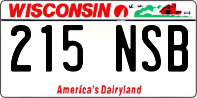 WI license plate 215NSB