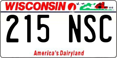 WI license plate 215NSC