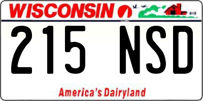 WI license plate 215NSD