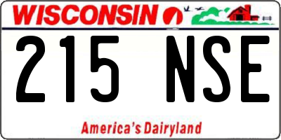 WI license plate 215NSE