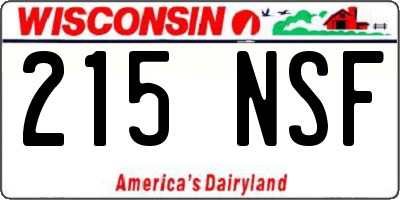 WI license plate 215NSF