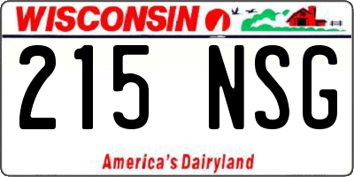 WI license plate 215NSG