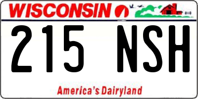 WI license plate 215NSH