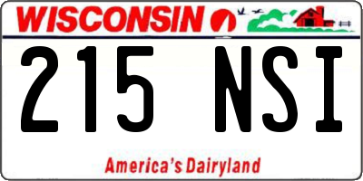 WI license plate 215NSI