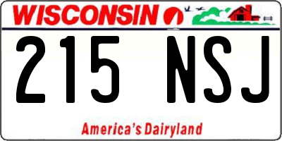WI license plate 215NSJ