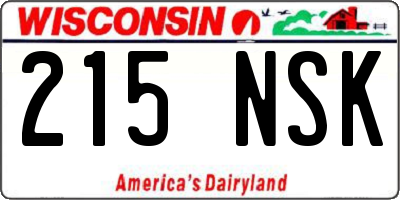 WI license plate 215NSK