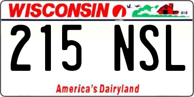 WI license plate 215NSL