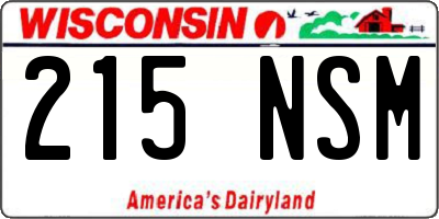 WI license plate 215NSM