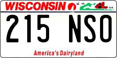 WI license plate 215NSO