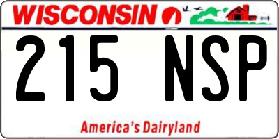 WI license plate 215NSP
