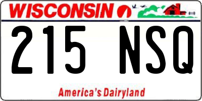 WI license plate 215NSQ