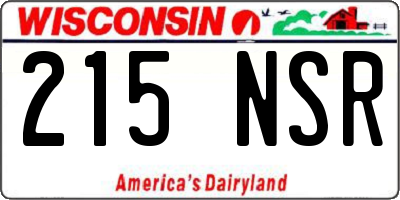 WI license plate 215NSR