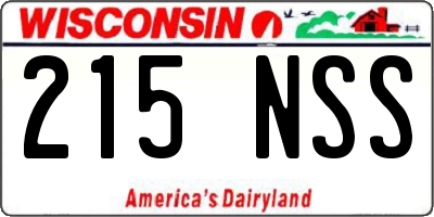 WI license plate 215NSS