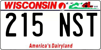 WI license plate 215NST