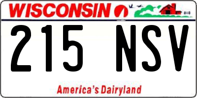WI license plate 215NSV