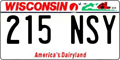 WI license plate 215NSY
