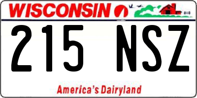 WI license plate 215NSZ