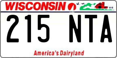 WI license plate 215NTA