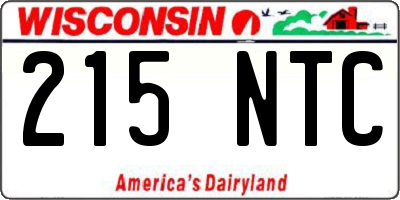 WI license plate 215NTC