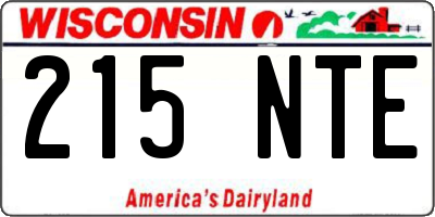 WI license plate 215NTE