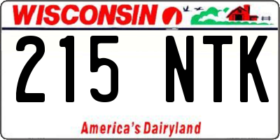 WI license plate 215NTK