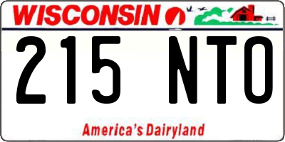 WI license plate 215NTO