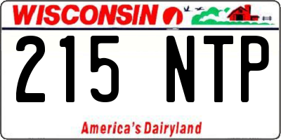 WI license plate 215NTP