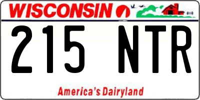 WI license plate 215NTR