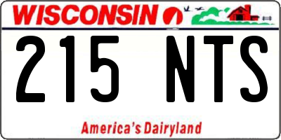 WI license plate 215NTS