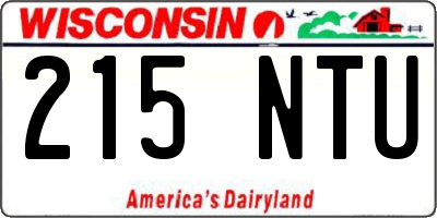 WI license plate 215NTU