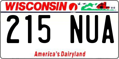 WI license plate 215NUA