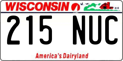 WI license plate 215NUC
