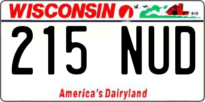 WI license plate 215NUD