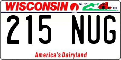 WI license plate 215NUG