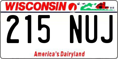 WI license plate 215NUJ