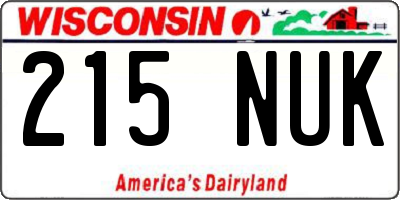 WI license plate 215NUK