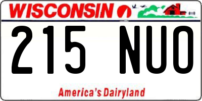 WI license plate 215NUO