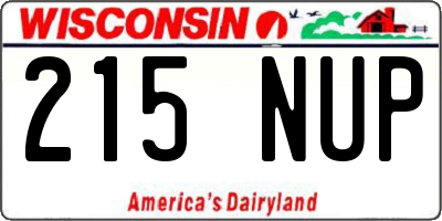 WI license plate 215NUP