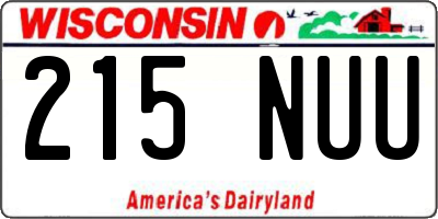 WI license plate 215NUU