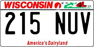 WI license plate 215NUV