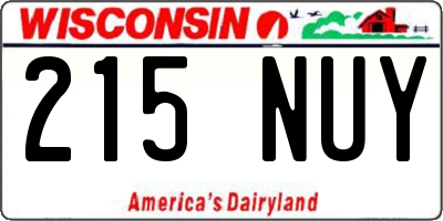 WI license plate 215NUY