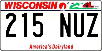 WI license plate 215NUZ